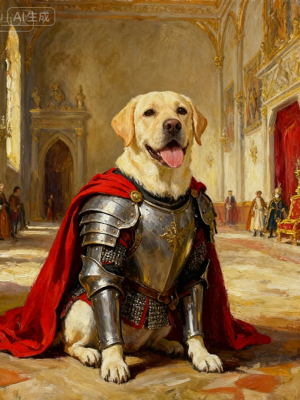 Guardian of the Realm Pet Portrait | Brave Custom Pet Art