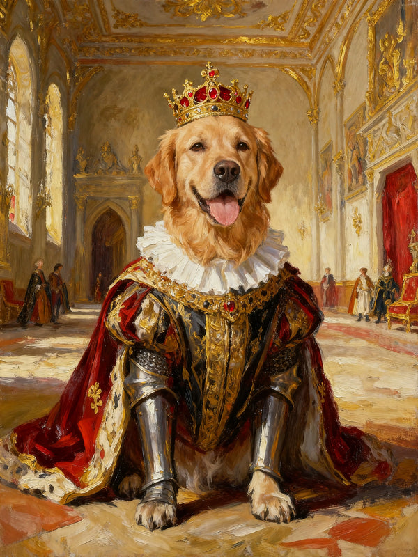 The Golden Monarch Pet Portrait | Regal Custom Painting