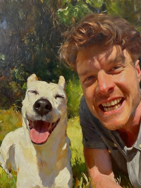 The Golden Bond Pet Portrait | Rembrandt Style Custom Painting