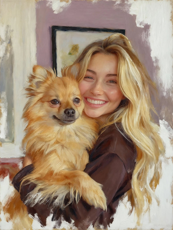 The Luminous Heart Pet Portrait | Turner Light Custom Painting