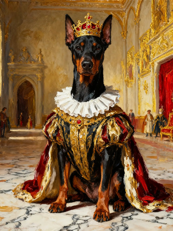 The Sovereign King Pet Portrait | Custom Royal Pet Painting