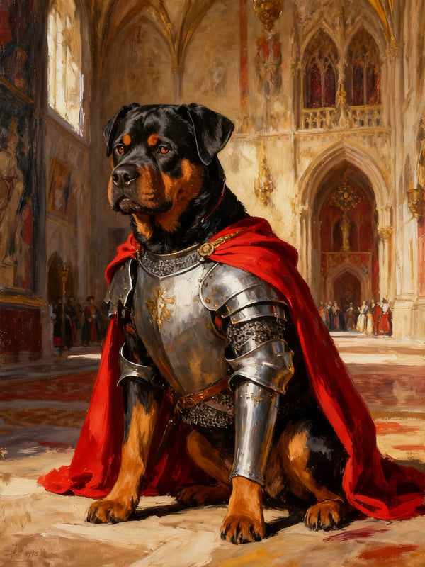 The Royal Guardian Pet Portrait | Noble Custom Pet Painting