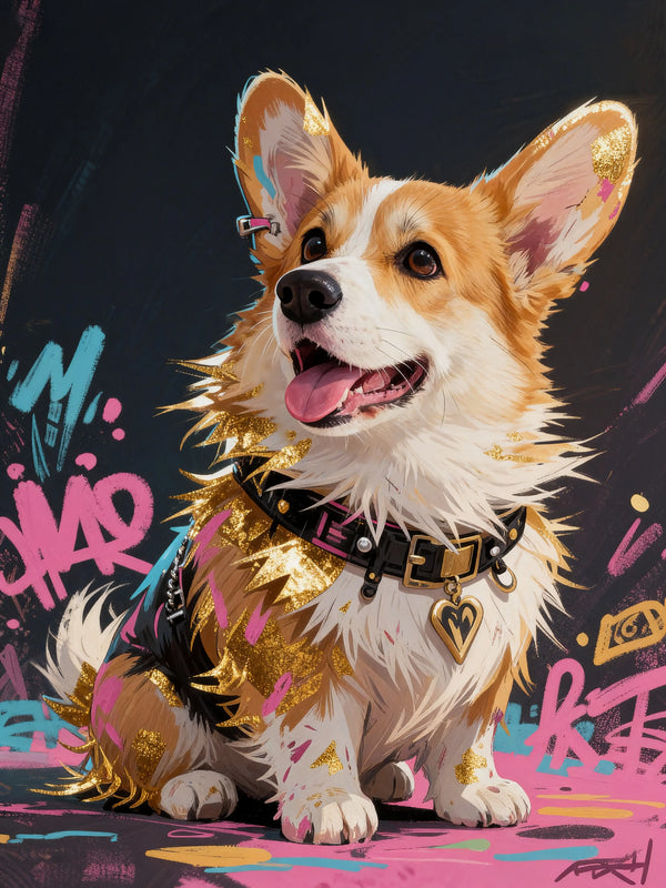 The Fashion Punk Pet Portrait | Trendy Custom Art